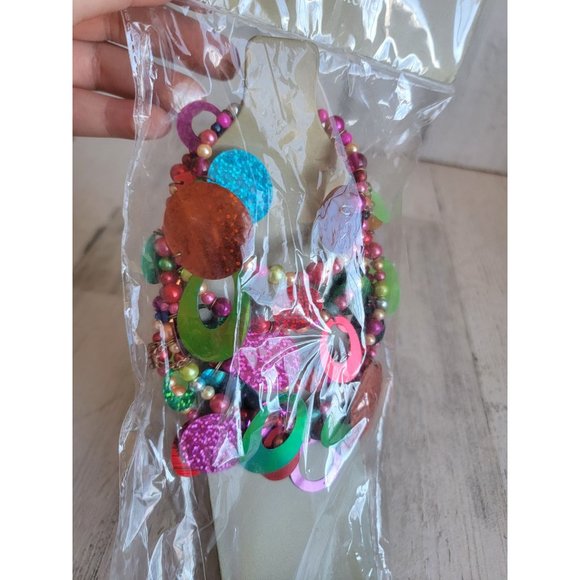 Pier 1 Imports beaded bottle cover rainbow sparkle - Picture 4 of 6